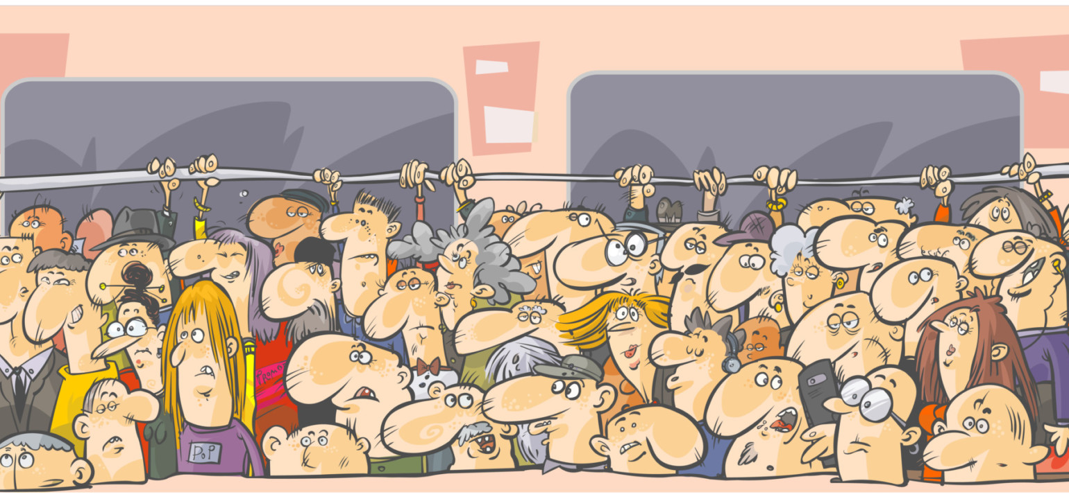 Карикатура толпа людей